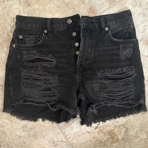 Free people black denim shorts